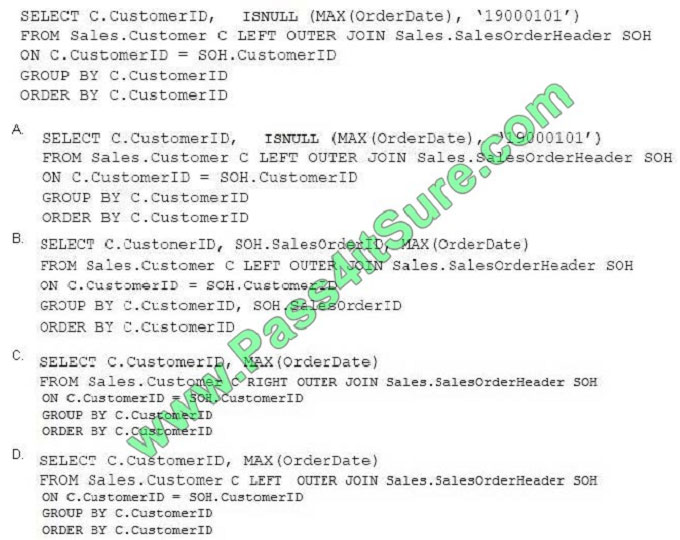 pass4itsure 70-761 exam question q12-1